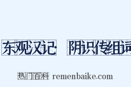 东观汉记·阴识传组词是什么意思的图片